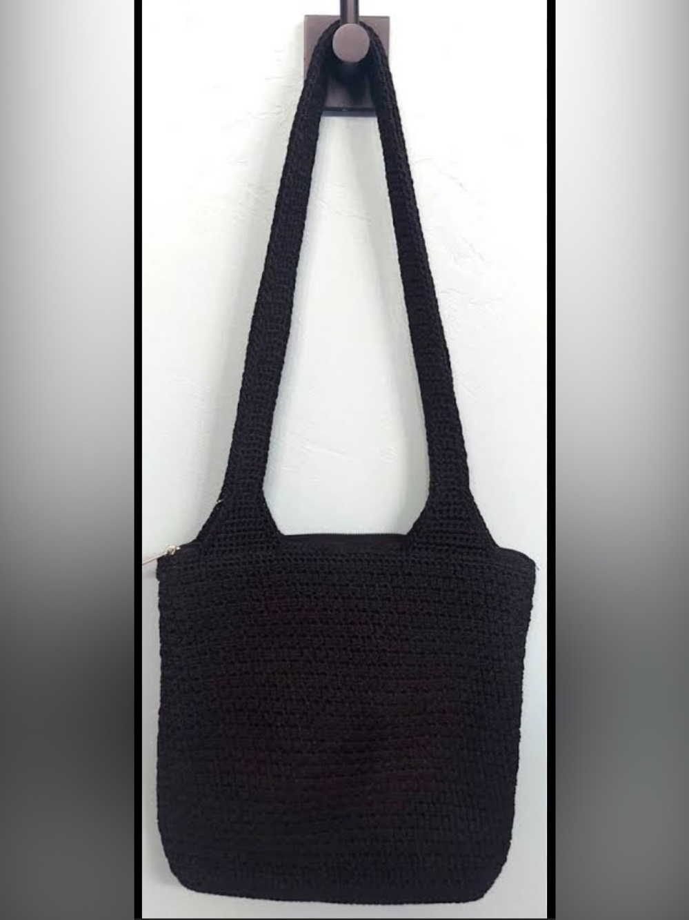 The Sak- Black Crochet Shoulder Bag